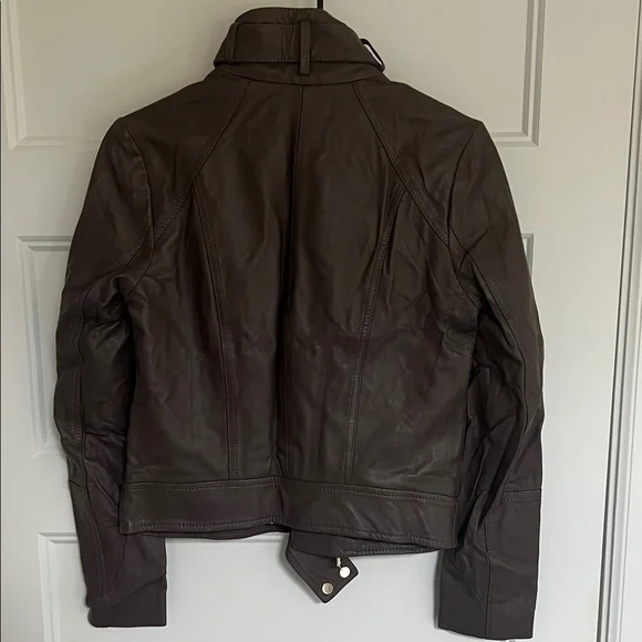 Marciano Women's Kiara Burgundy Leather Jacket - Picture 8 of 9